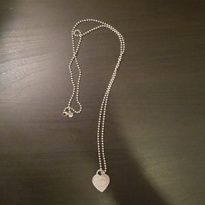 Tiffany & Co long chain heart necklace